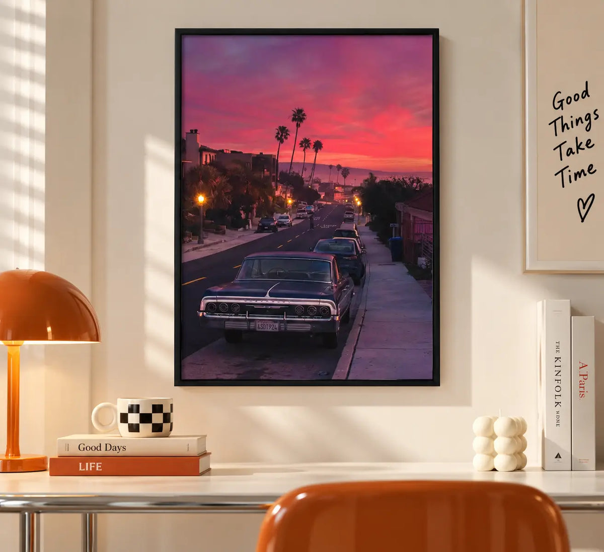Sunset Street Classic Car Wall Art 3