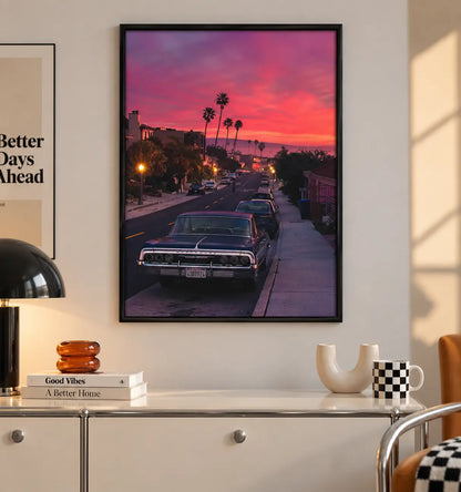 Sunset Street Classic Car Wall Art 4