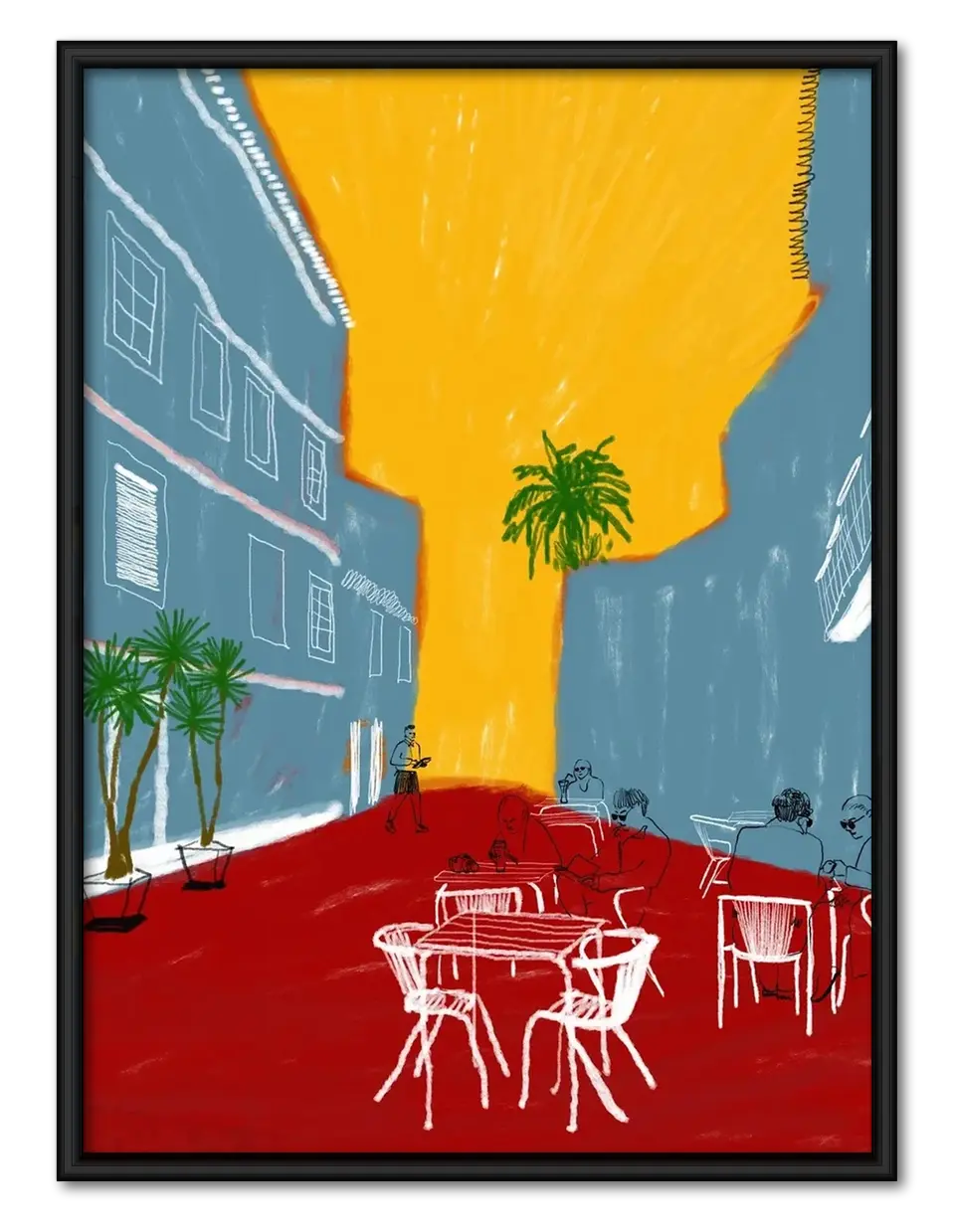 Abstract City Terrace Illustration Wall Art 1
