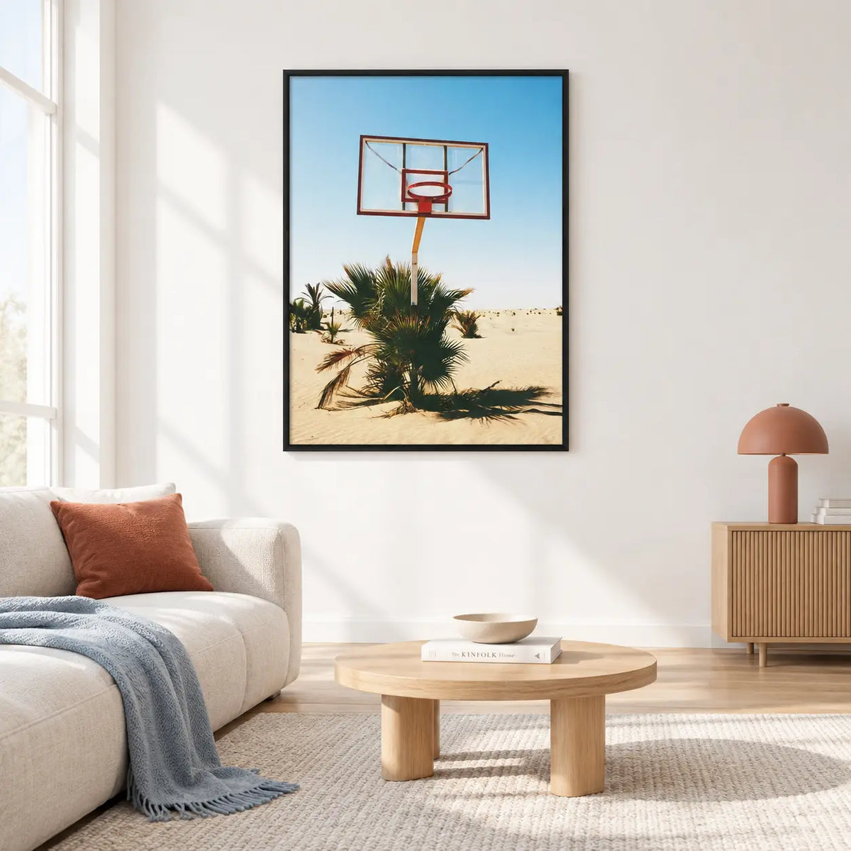 Desert Basketball Hoop Landscape Wall Art 2