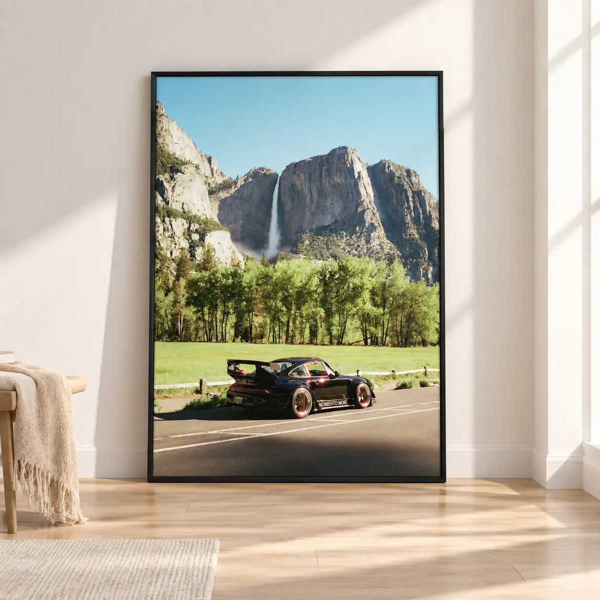 Sports Car Mountain Waterfall Landscape Wall Art 4