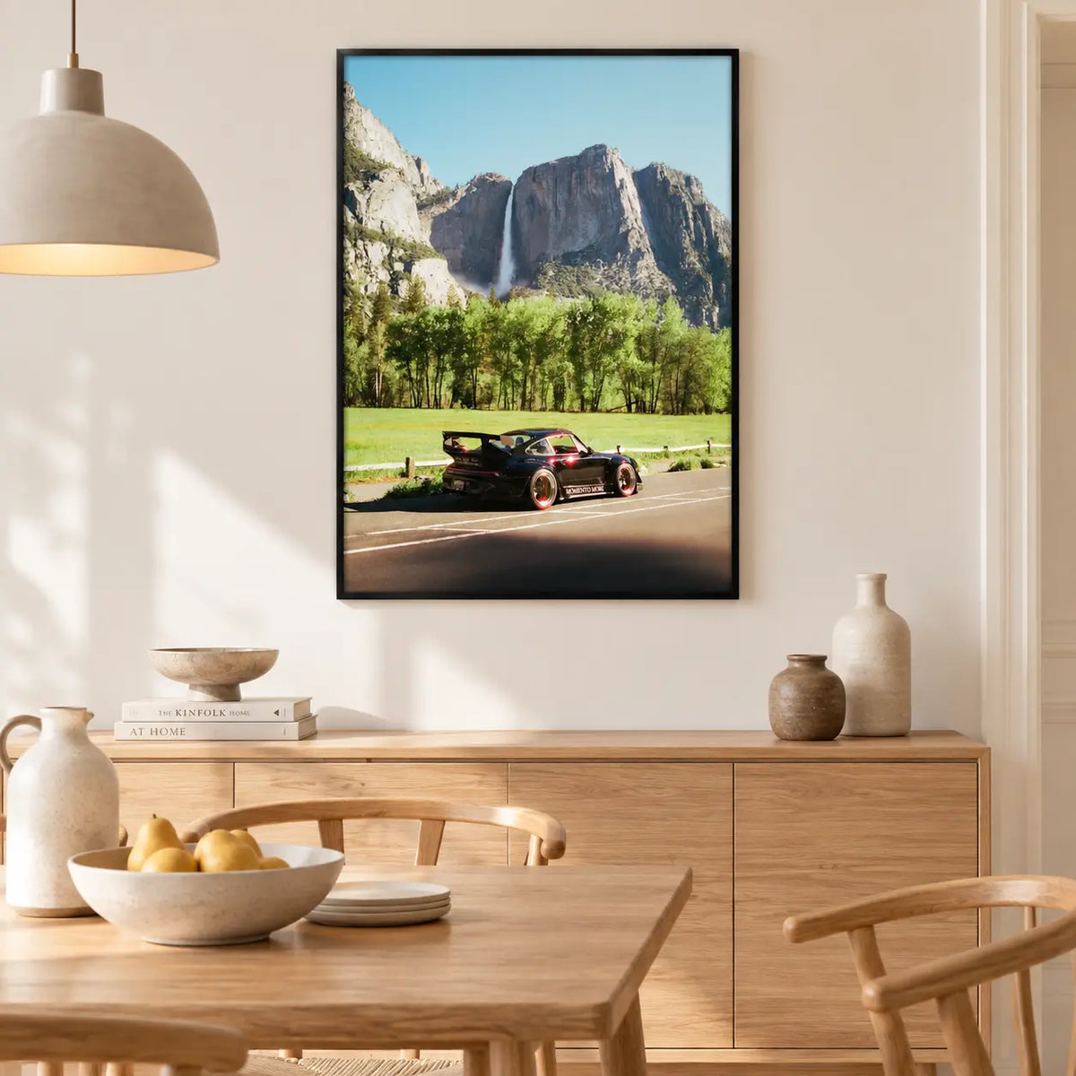 Sports Car Mountain Waterfall Landscape Wall Art 6