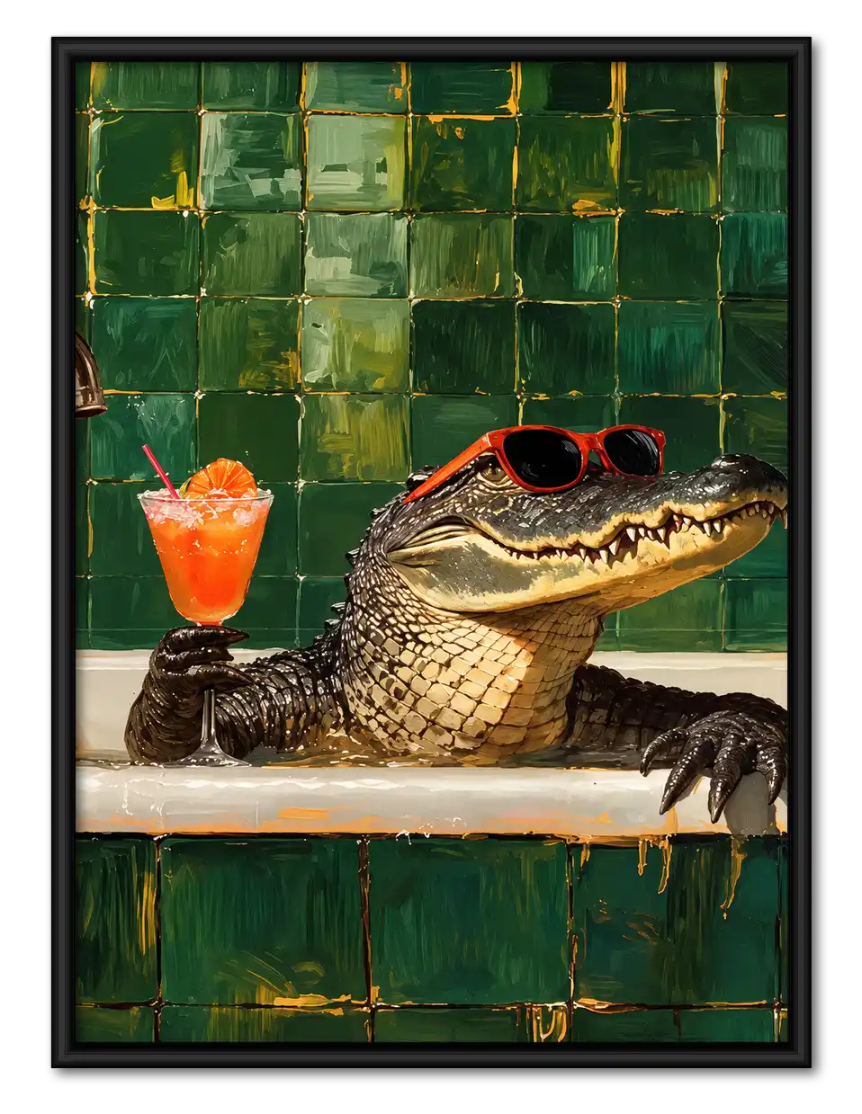 Alligator Bath Cocktail Wall Art 1