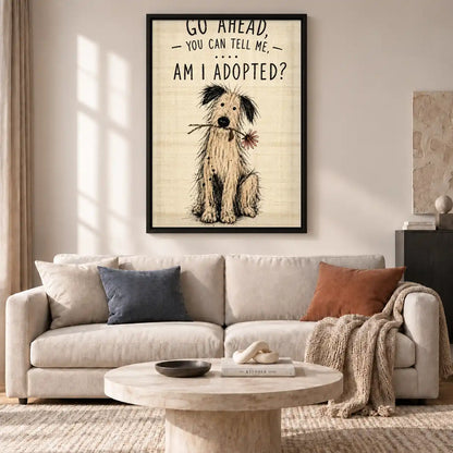 Am I Adopted Scruffy Dog Wall Art 2