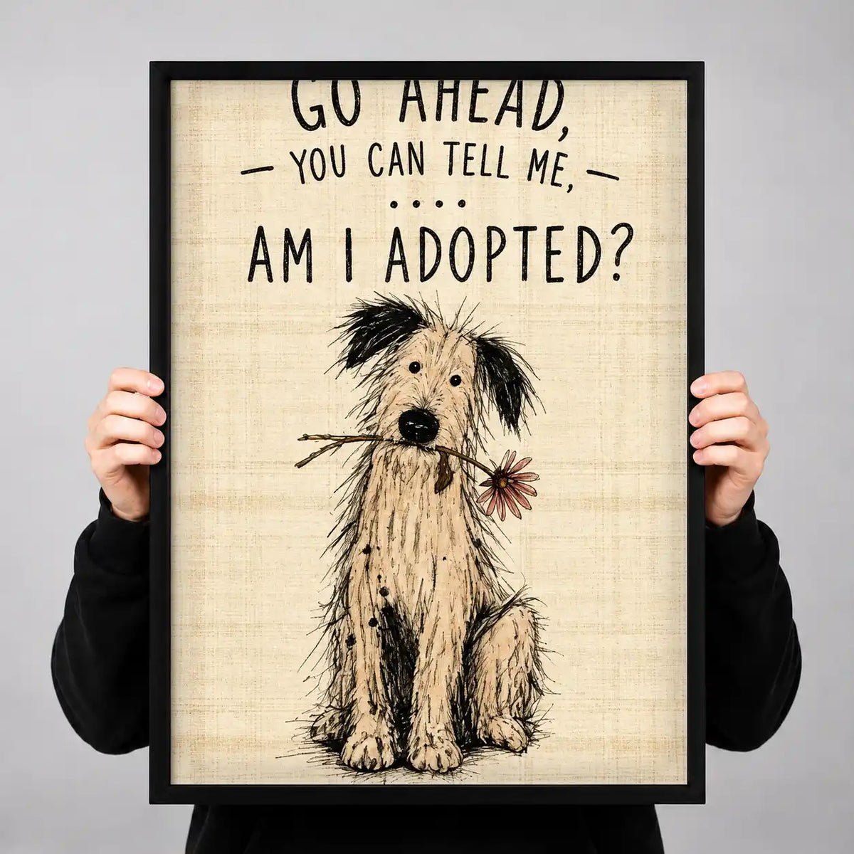 Am I Adopted Scruffy Dog Wall Art 3