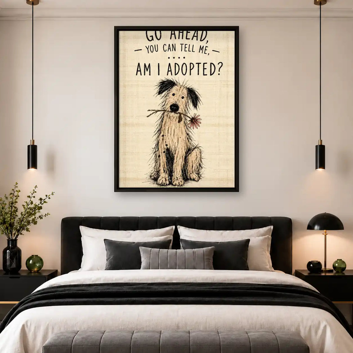 Am I Adopted Scruffy Dog Wall Art 4