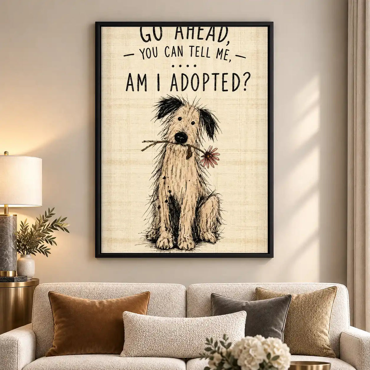 Am I Adopted Scruffy Dog Wall Art 5