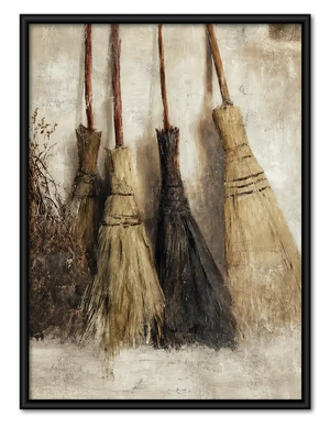 Antique Witch Broom Collection Wall Art