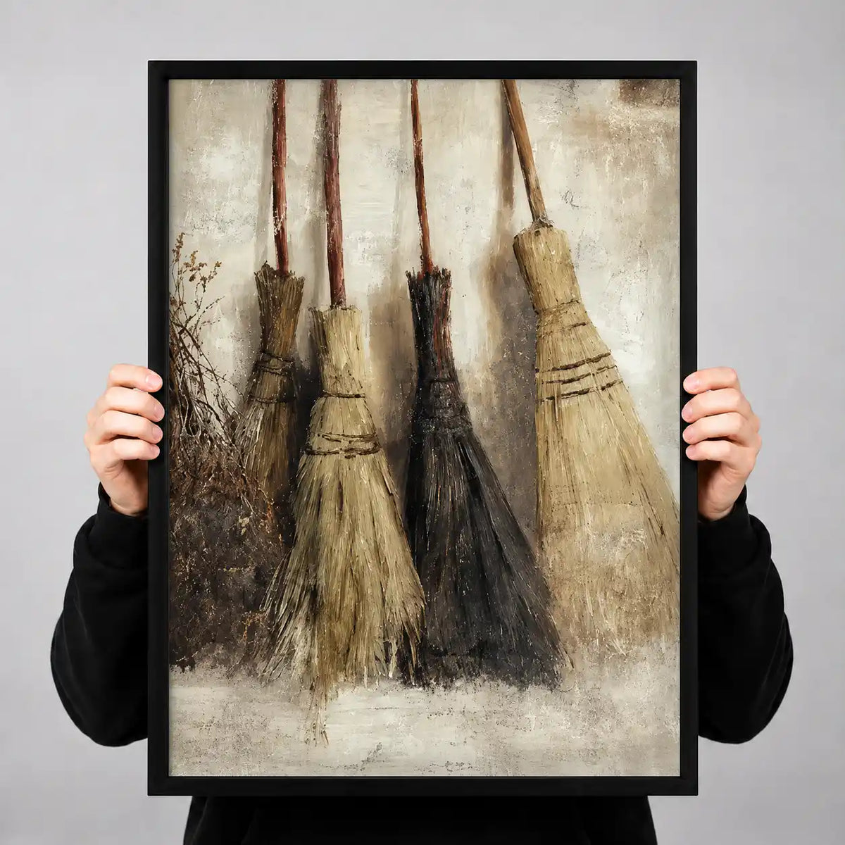 Antique Witch Broom Collection Wall Art 3
