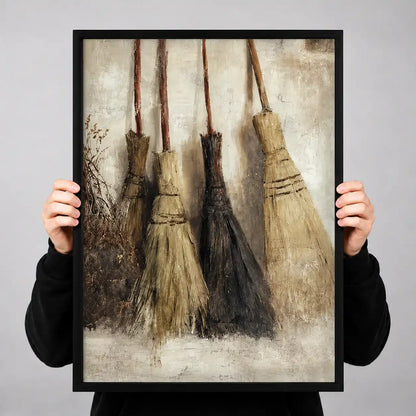 Antique Witch Broom Collection Wall Art 3