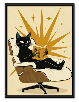 Art Of Doing Nothing Cat Wall Art