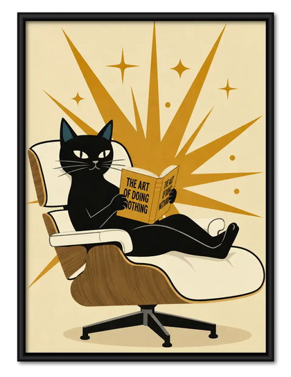 Art Of Doing Nothing Cat Wall Art