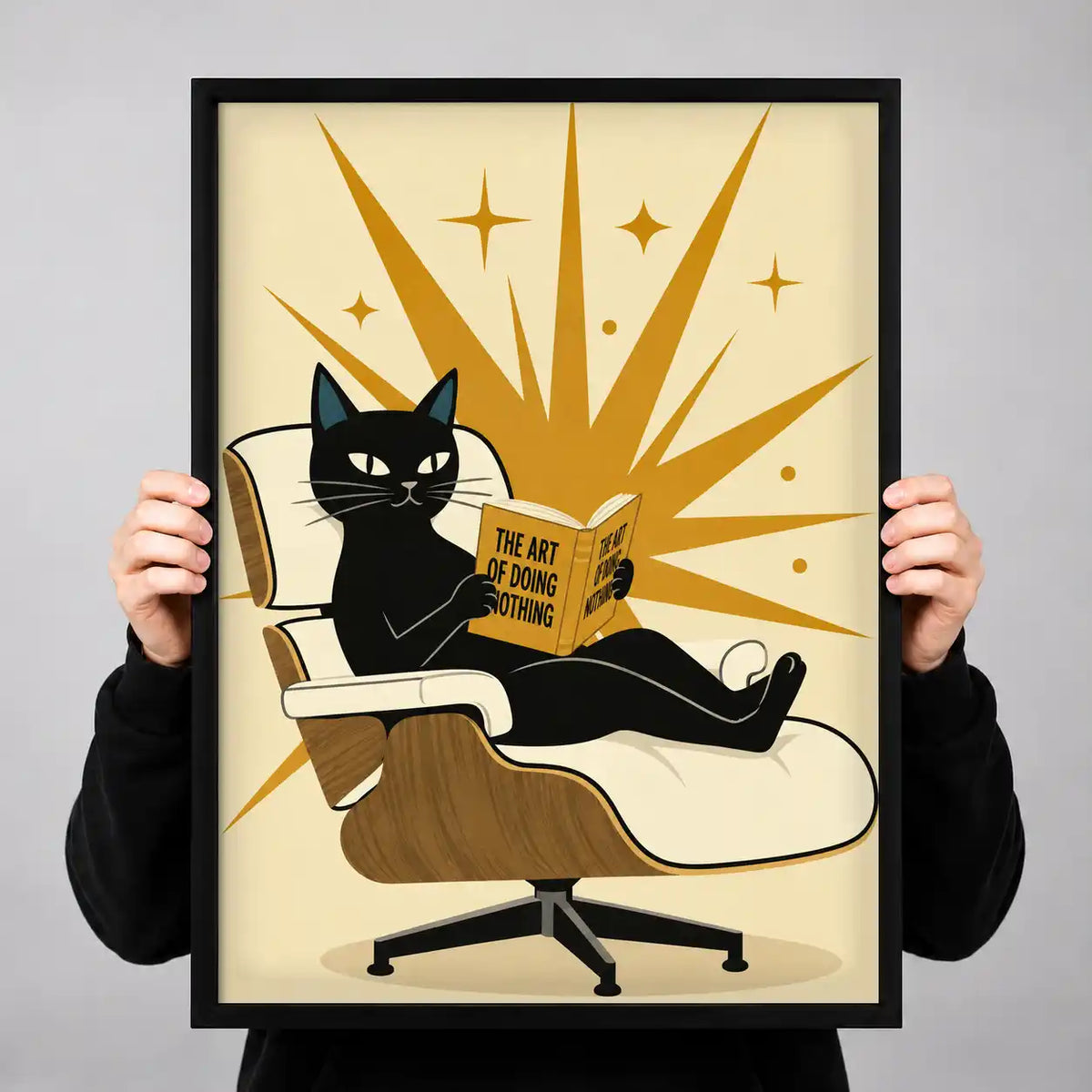 Art Of Doing Nothing Cat Wall Art 3