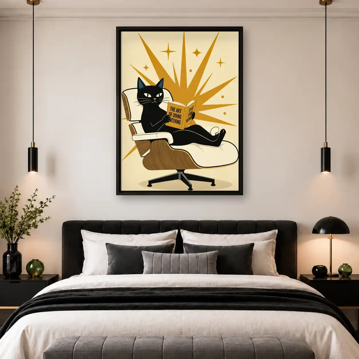 Art Of Doing Nothing Cat Wall Art 4