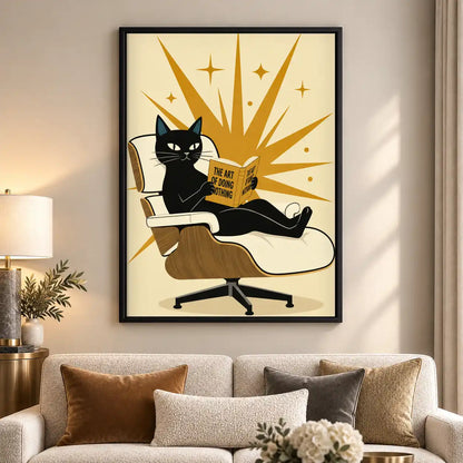 Art Of Doing Nothing Cat Wall Art 5