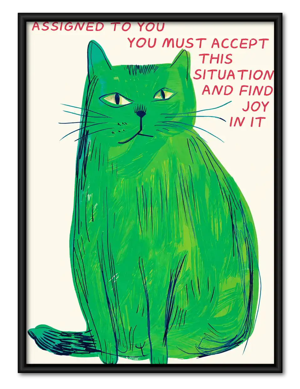 Assigned Giant Green Cat Wall Art 1