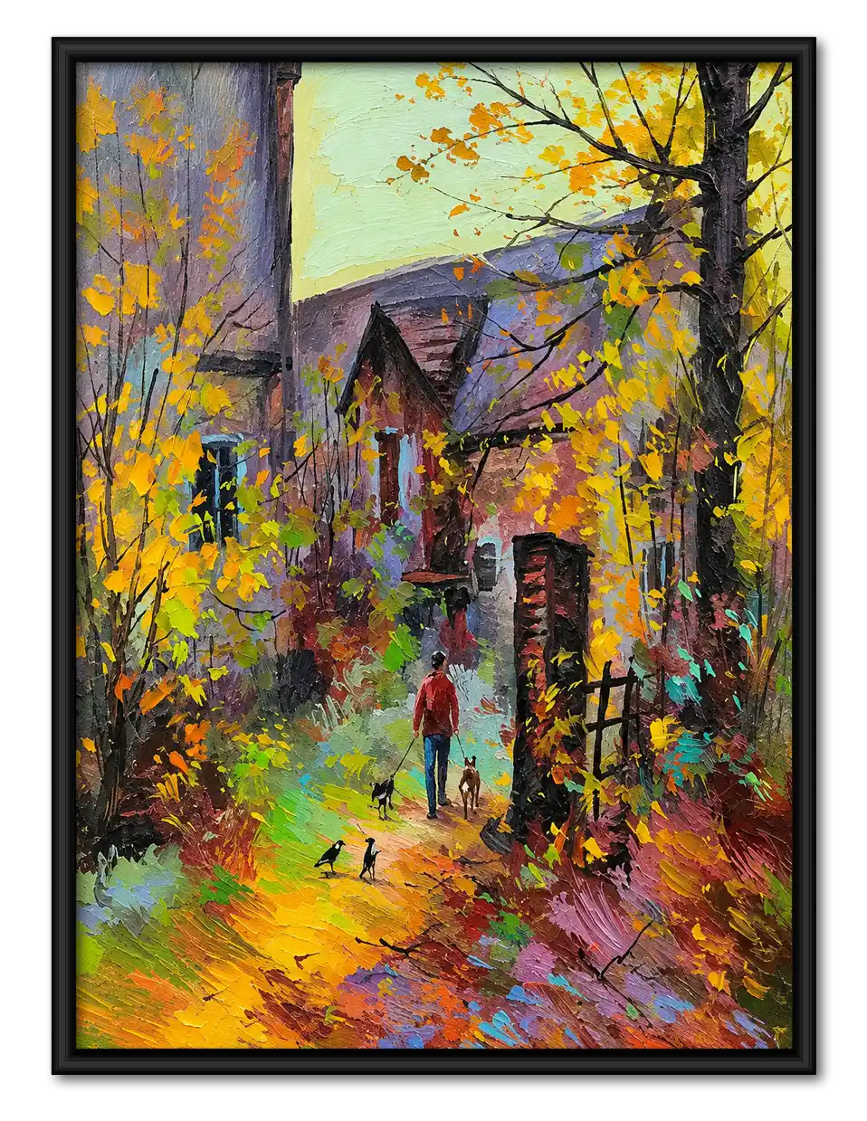 Autumn Forest Cabin Path Wall Art 1