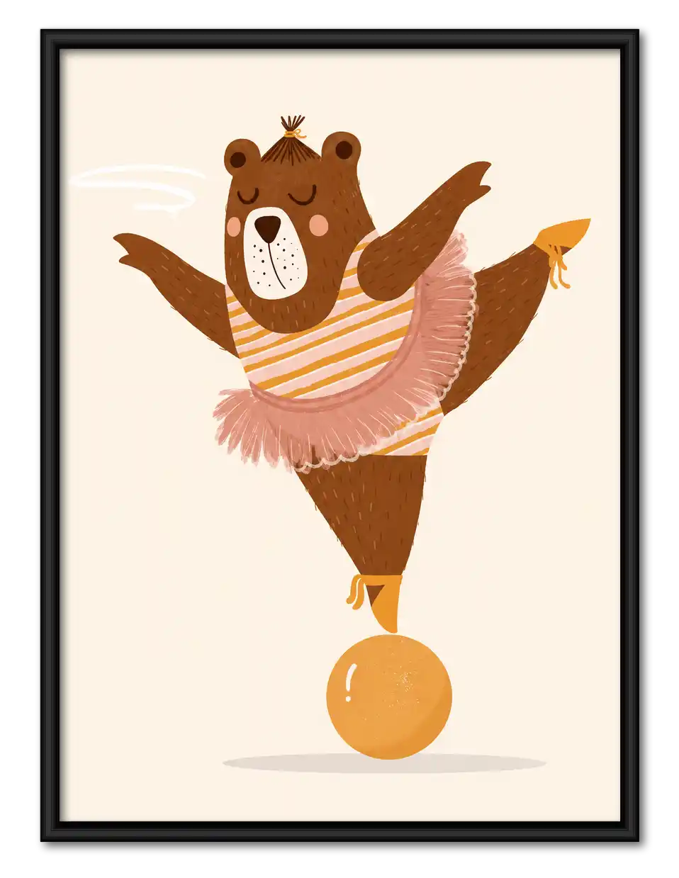Ballerina Bear On Ball Wall Art 1