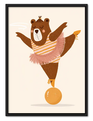Ballerina Bear On Ball Wall Art
