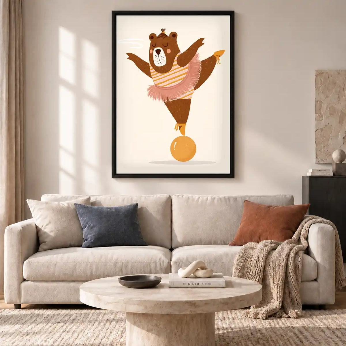 Ballerina Bear On Ball Wall Art 2