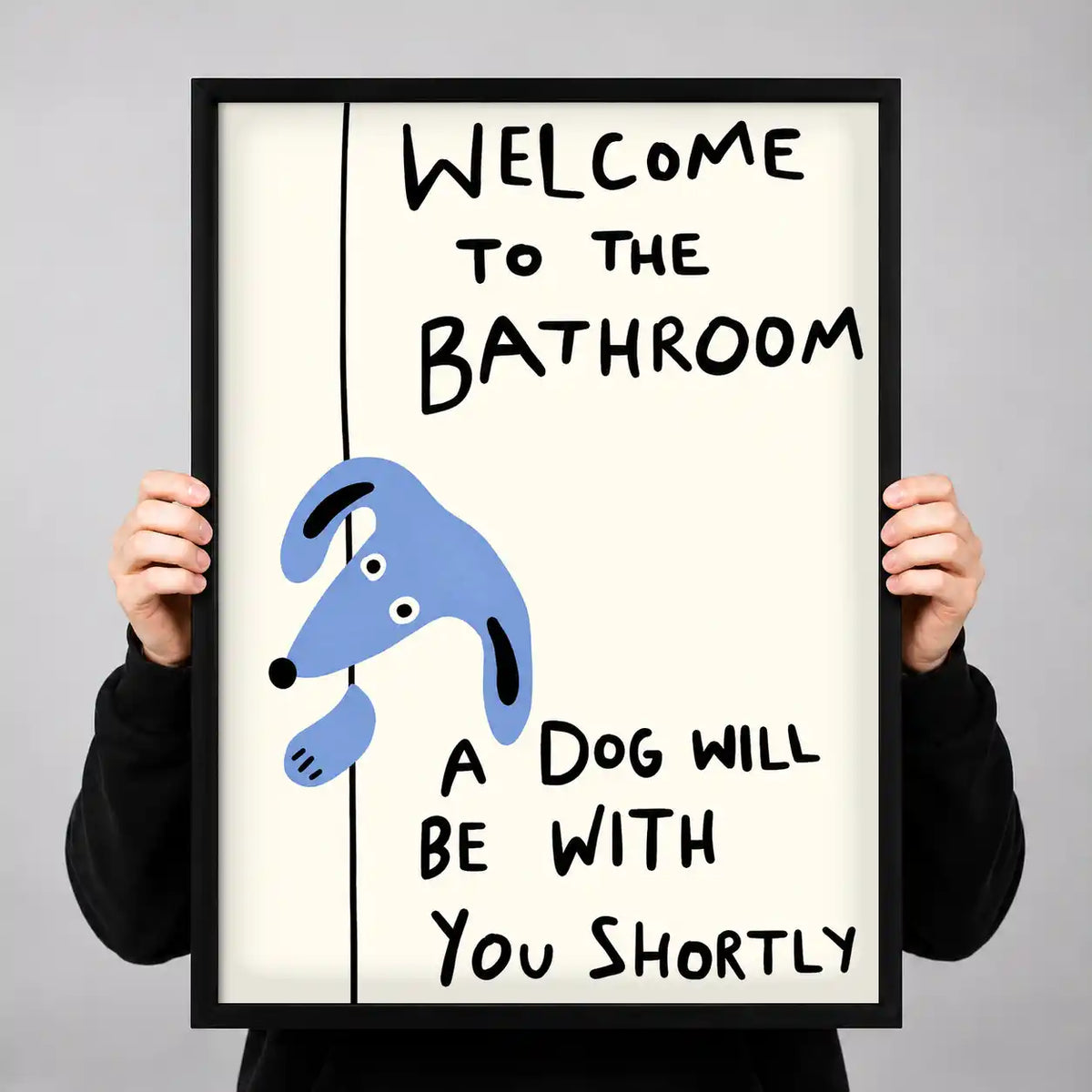 Bathroom Blue Dog Reminder Wall Art 3