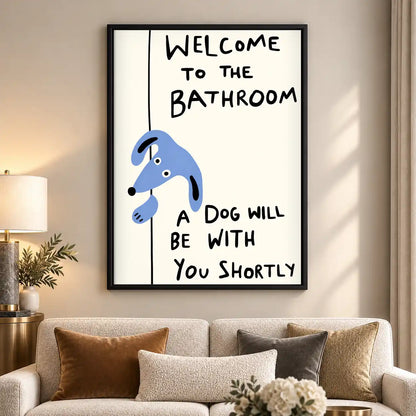 Bathroom Blue Dog Reminder Wall Art 5