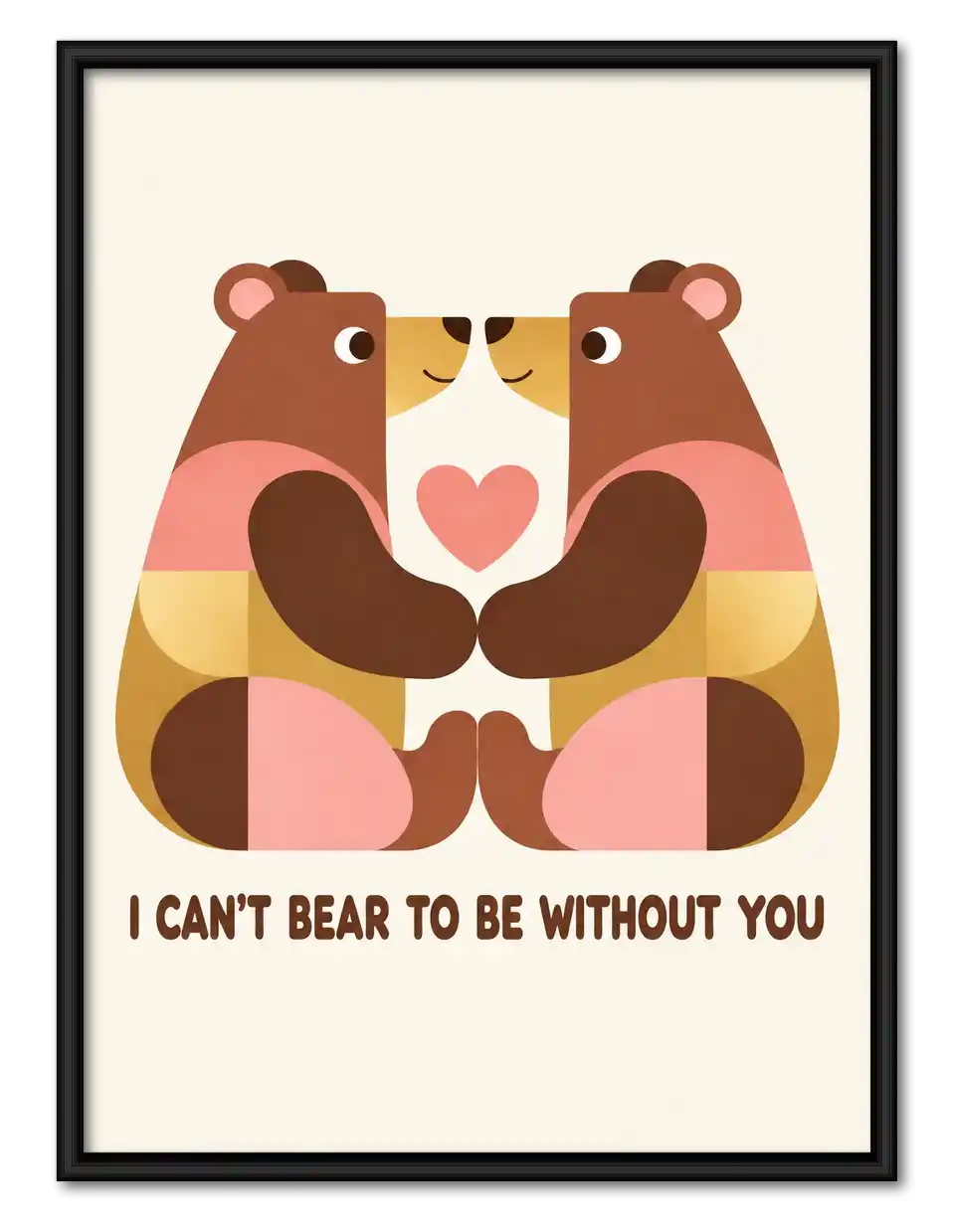 Bear Couple Love Wall Art 1