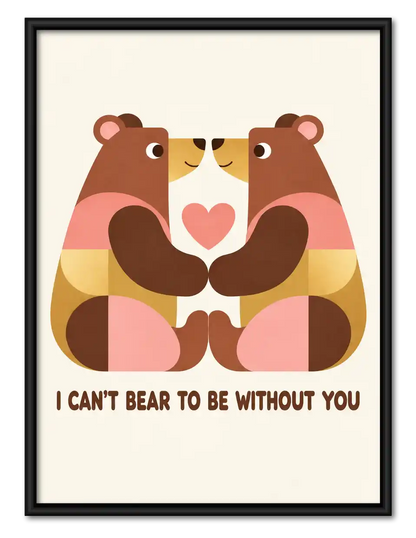 Bear Couple Love Wall Art 1