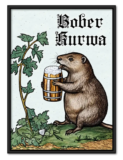Beer Drinking Beaver Wall Art