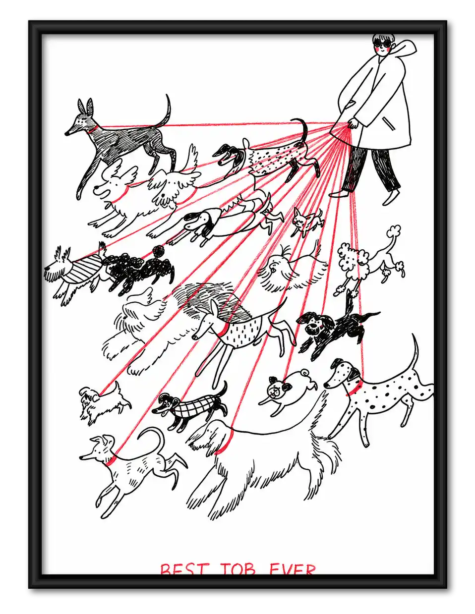 Best Job Ever Dog Walker Wall Art 1
