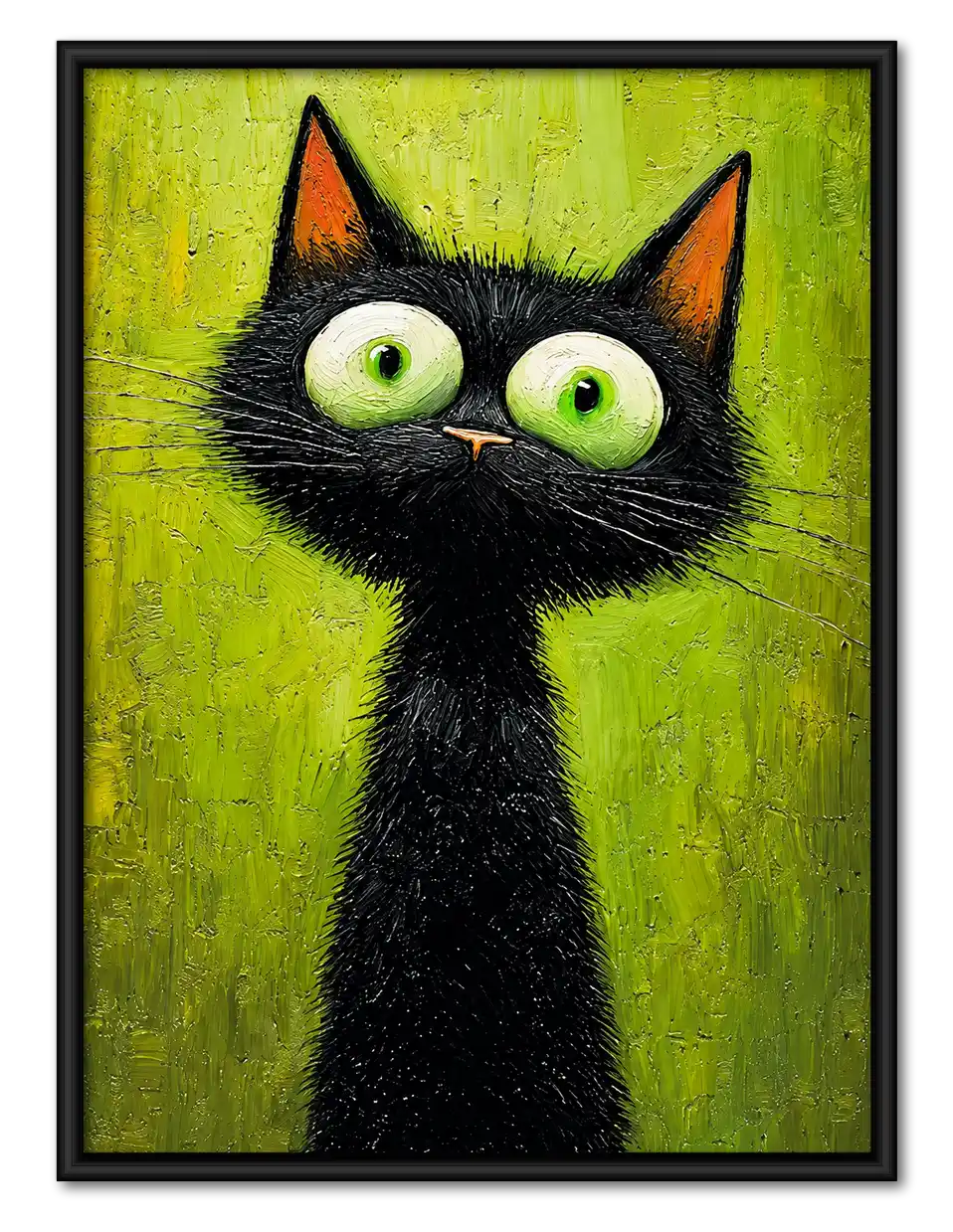 Big Eyed Black Cat Wall Art 1