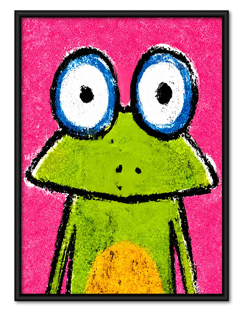 Big Eyed Green Frog Wall Art 1