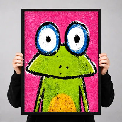 Big Eyed Green Frog Wall Art 3