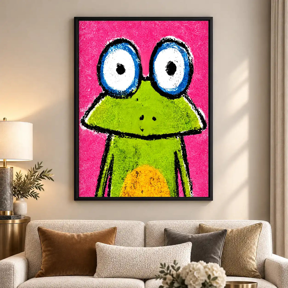 Big Eyed Green Frog Wall Art 5