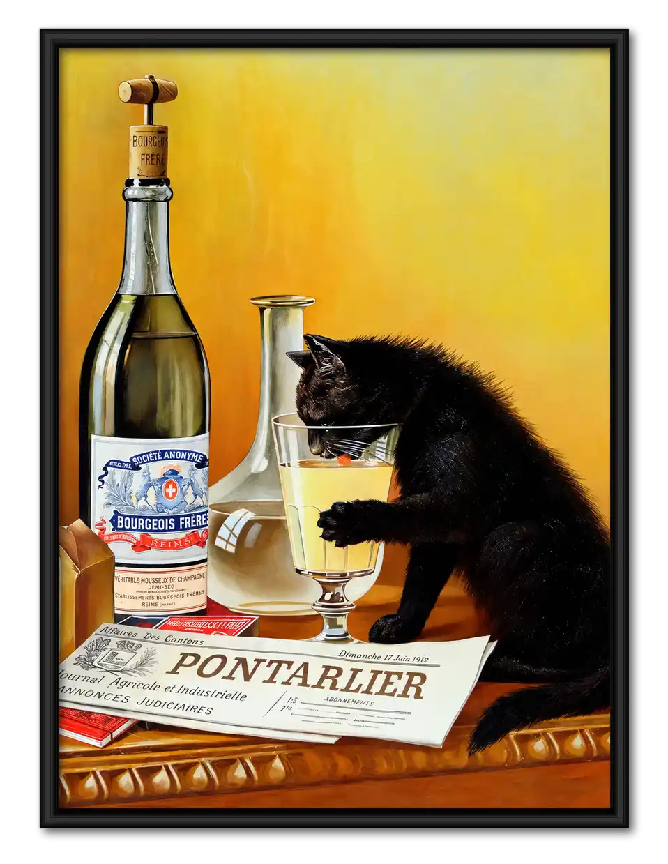 Black Cat At Absinthe Bar Wall Art 1