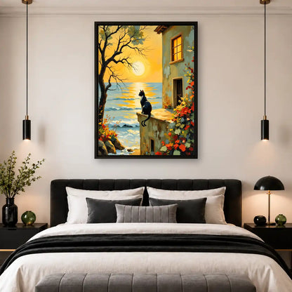Black Cat At Golden Coast Wall Art 4