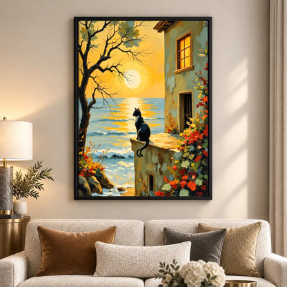 Black Cat At Golden Coast Wall Art 5