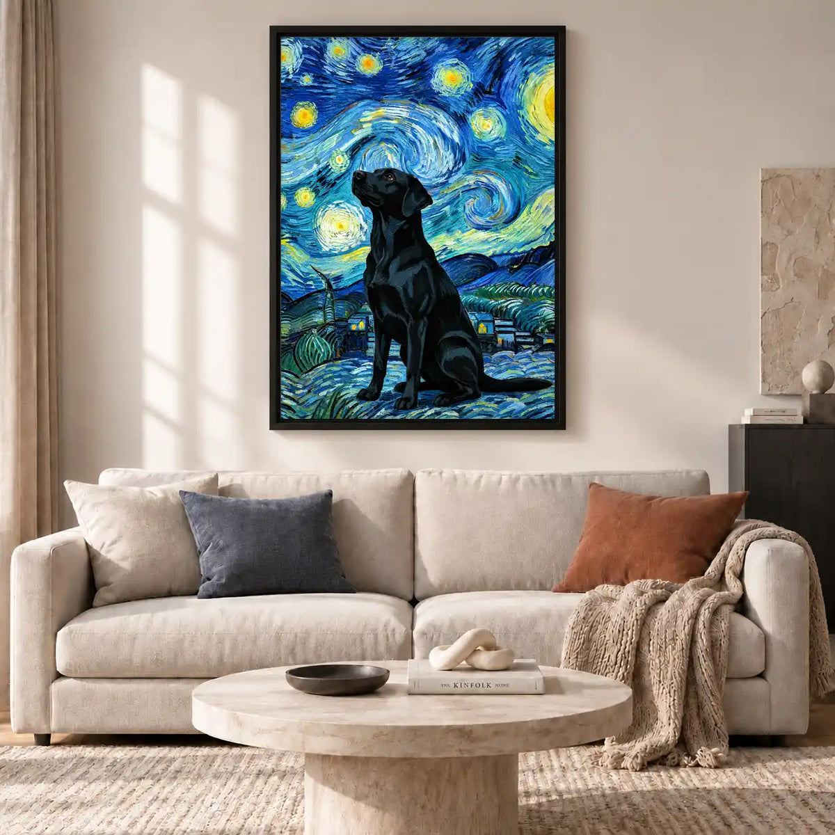 Black Dog Starry Night Wall Art 2