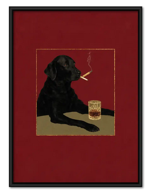 Black Dog Whiskey And Cigarette Wall Art