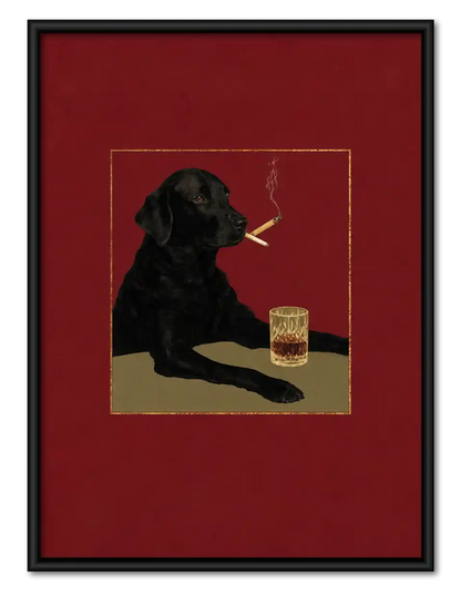 Black Dog Whiskey And Cigarette Wall Art 1