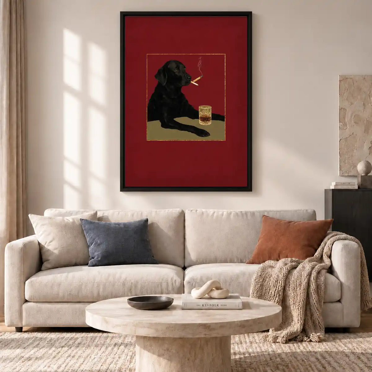Black Dog Whiskey And Cigarette Wall Art 2