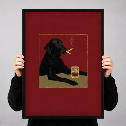 Black Dog Whiskey And Cigarette Wall Art 3