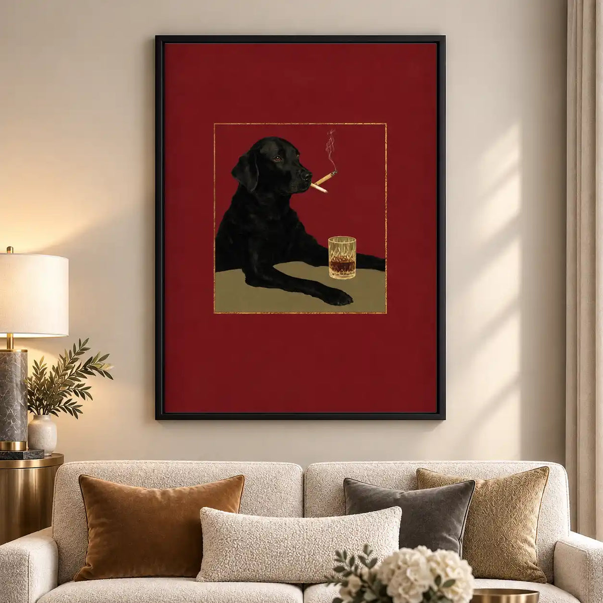 Black Dog Whiskey And Cigarette Wall Art 5