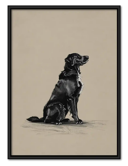 Black Labrador Charcoal Profile Wall Art 1