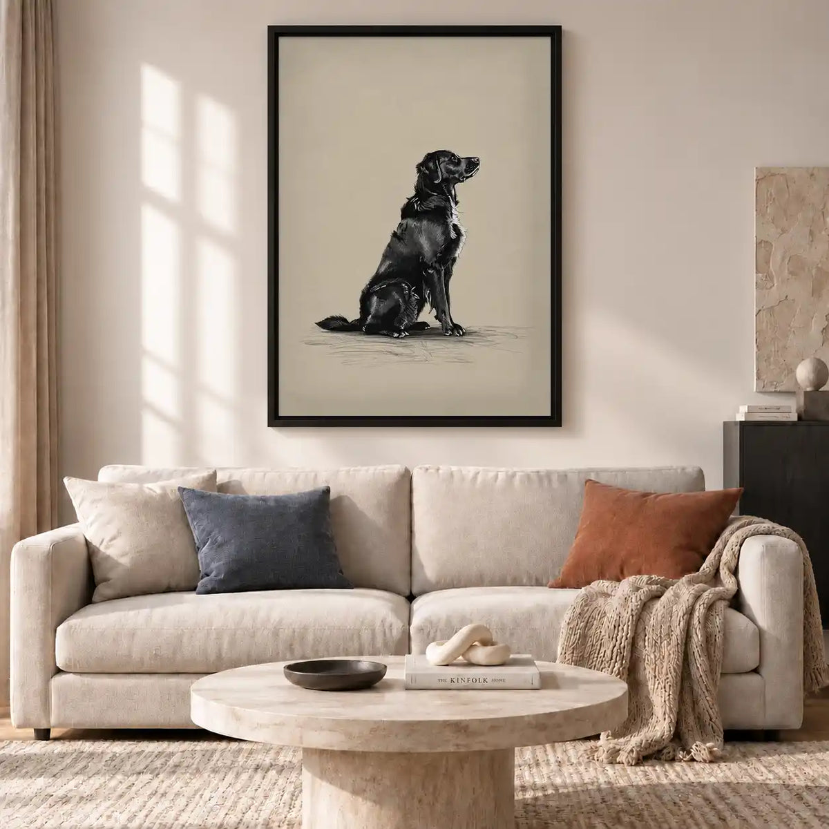 Black Labrador Charcoal Profile Wall Art 2