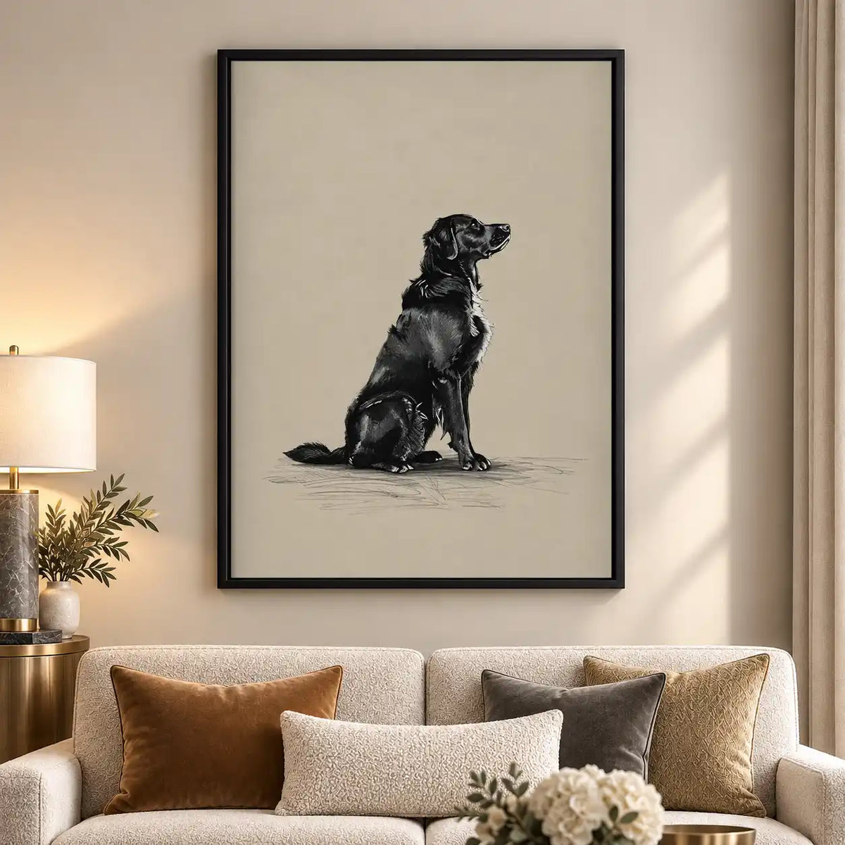 Black Labrador Charcoal Profile Wall Art 5