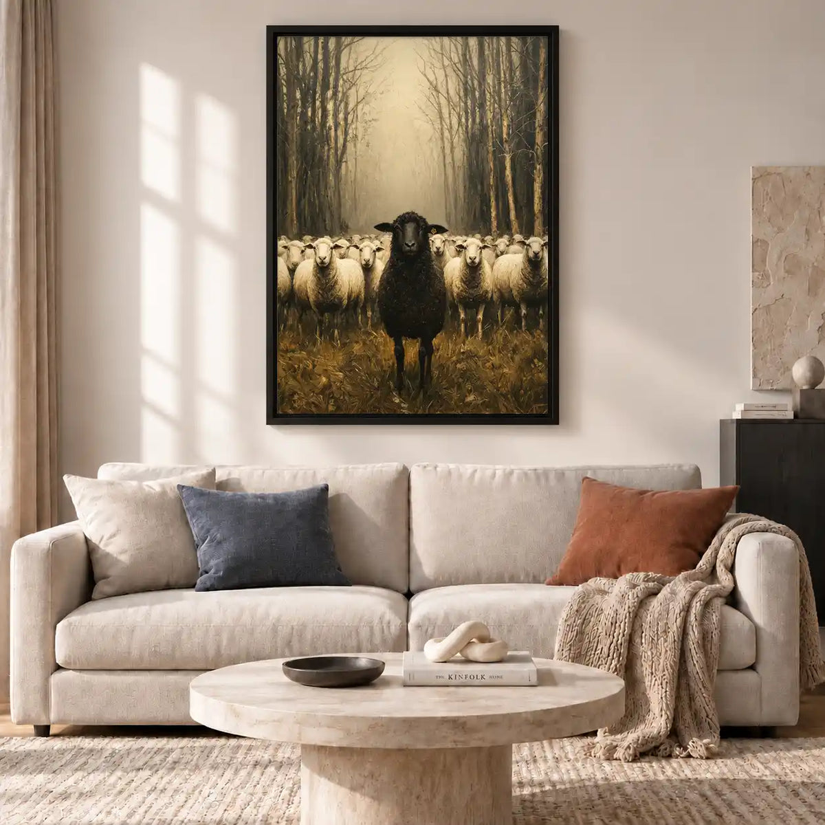 Black Sheep Before Misty Flock Wall Art 2
