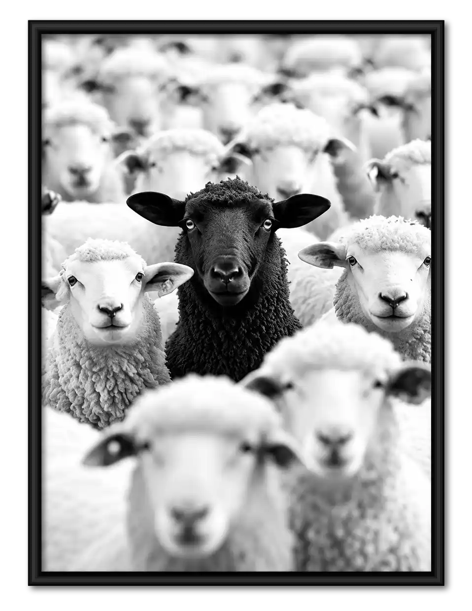 Black Sheep In White Flock Wall Art 1
