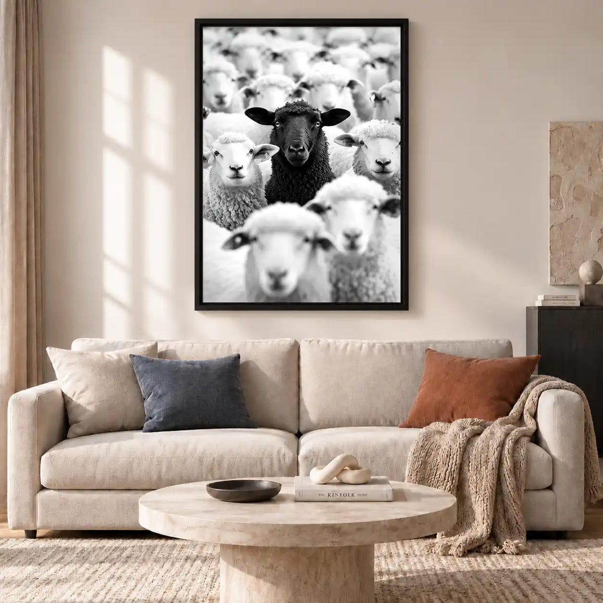 Black Sheep In White Flock Wall Art 2