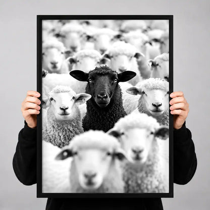 Black Sheep In White Flock Wall Art 3